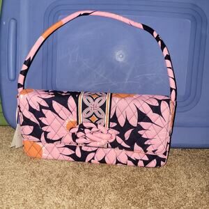 Vera Bradley Knot Just a Clutch Loves Me Pink Navy Orange Daisy‎ Purse Handbag